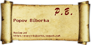 Popov Bíborka névjegykártya